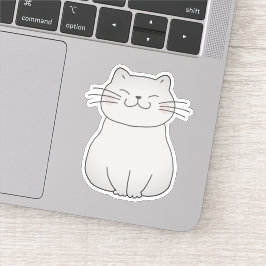 Adesivo Desenho de Cartoon Gato Gato Sorridente e Bonito