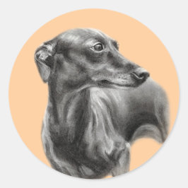 Adesivo Desenho de carvão vegetal de galgos