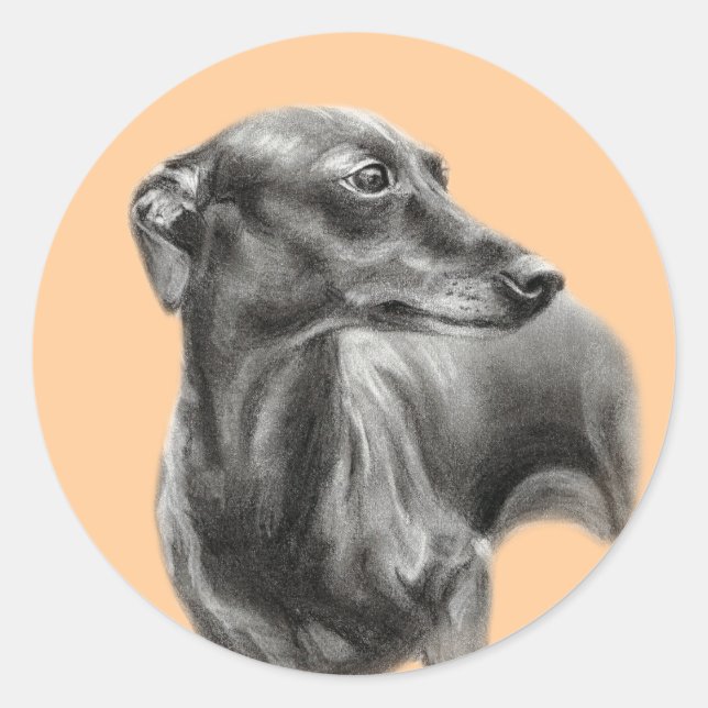 Adesivo Desenho de carvão vegetal de galgos (Frente)