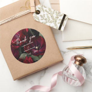 Adesivo desenho de casamento floral borgonha com rico vinh