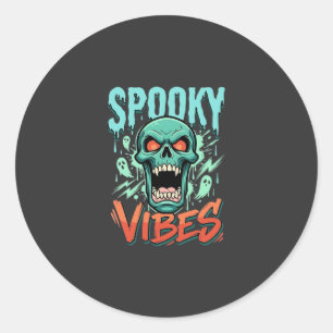 Adesivo Desenho de Caveira de Fantasma de Halloween Vibes