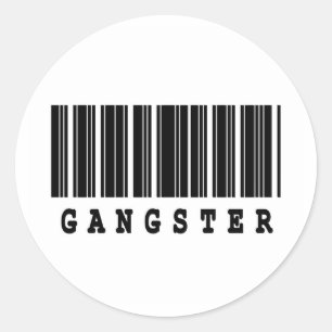 Adesivo desenho de código de barras estilo gângster