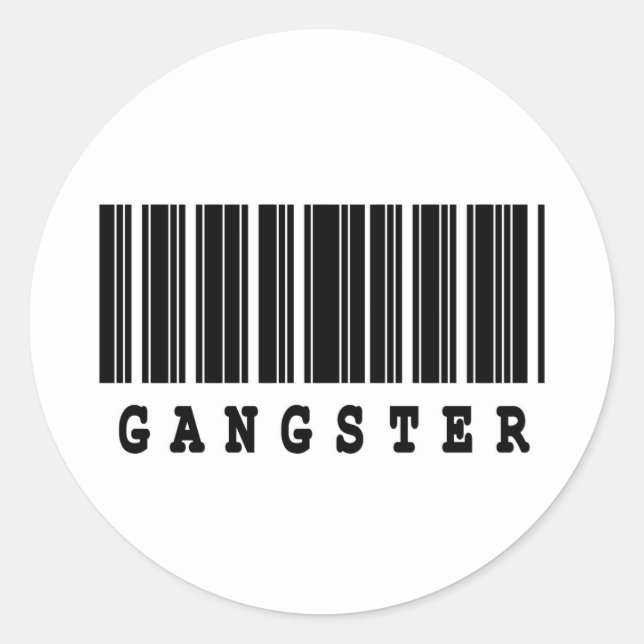 Adesivo desenho de código de barras estilo gângster (Frente)