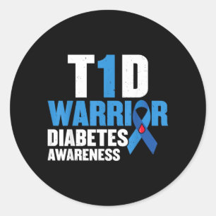 Adesivo Desenho de conscientização sobre diabetes T1d Blue