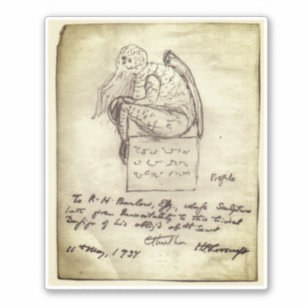 Adesivo Desenho de Cthulhu por Lovecraft