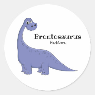 Adesivo Desenho de desenho animado de Brontossaurus, roxo