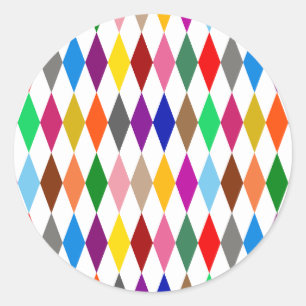 Adesivo Desenho de Diamantes Harlequim Colorido Branco