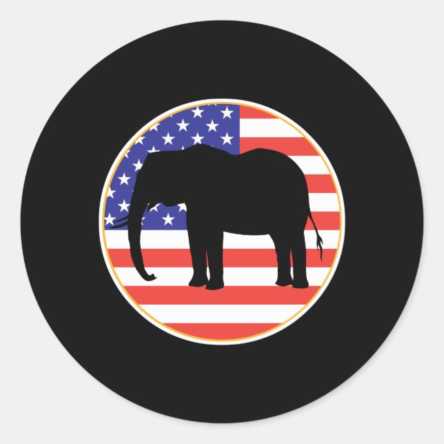 Adesivo desenho de elefante símbolo republicano (Frente)
