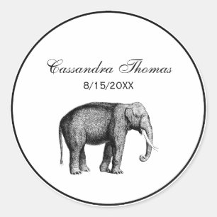 Adesivo Desenho de Elefante Vintage