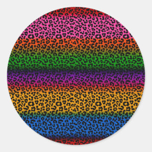 Adesivo Desenho de Estampa de Animal Leopardo Colorido