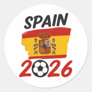 Adesivo Desenho de Fã de Futebol Espanha 2026 com Cores da
