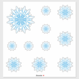 Adesivo Desenho de Férias de Inverno Floco de Neve Azul