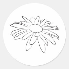 Adesivo Desenho de Flor de Margarida Preguiçosa