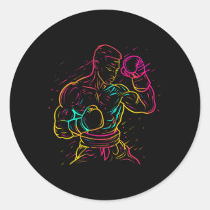 Adesivo Desenho de garoto de kickboxing com visual dos ano