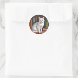 Adesivo Desenho de Gato Branco