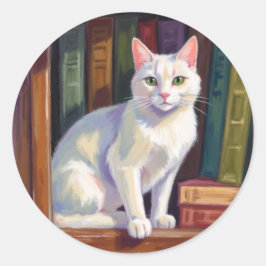 Adesivo Desenho de Gato Branco