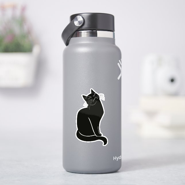Adesivo Desenho de gato preto (HidroFlask)