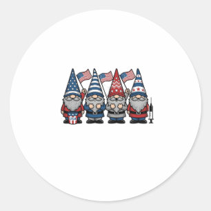 Adesivo Desenho de Gnome Patriota Enfermeiro Vetor Gravura