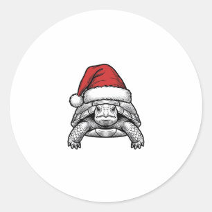 Adesivo Desenho de Gravura Antiga de Tartaruga de Natal co