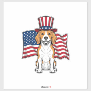 Adesivo Desenho de Gravura Vintage de Cachorro Beagle Patr