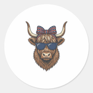 Adesivo Desenho de gravura vintage de vaca das Terras Alta
