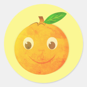 Adesivo Desenho de laranja de desenho animado fofo vintage