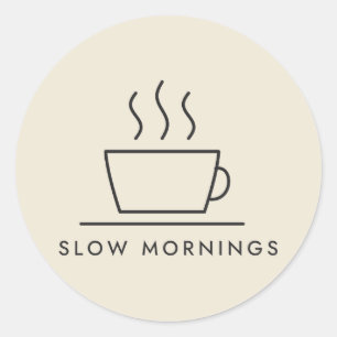 Adesivo Desenho de Linha Café Slow Mornings
