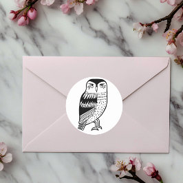 Adesivo Desenho de linha Wise Owl preto