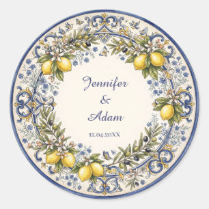 Adesivo Desenho de Maiolica Italiana com Limões e Azeitona