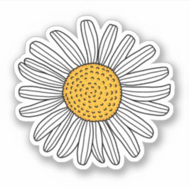 Adesivo Desenho de margarida branca