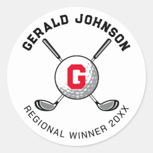 Adesivo Desenho de Monograma de Golfe Elegante Personaliza