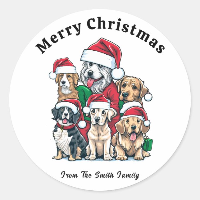 Adesivo Desenho de Natal para Cachorro Bonito (Frente)