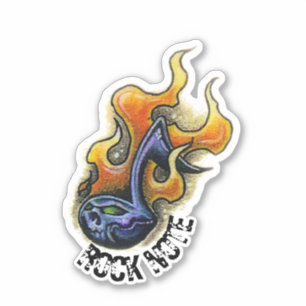 Adesivo Desenho de nota de rock