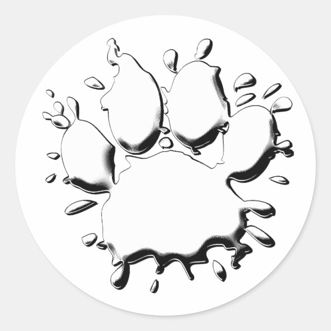 Adesivo Desenho de Pata de Cachorro de Prata (Frente)