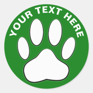 Adesivo Desenho de Pegada Branca de Paw com Texto Personal