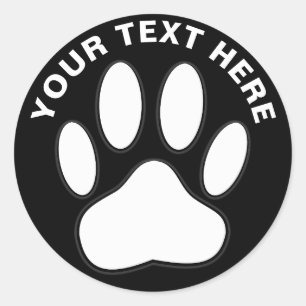 Adesivo Desenho de Pegada de Pata Branca com Texto Persona