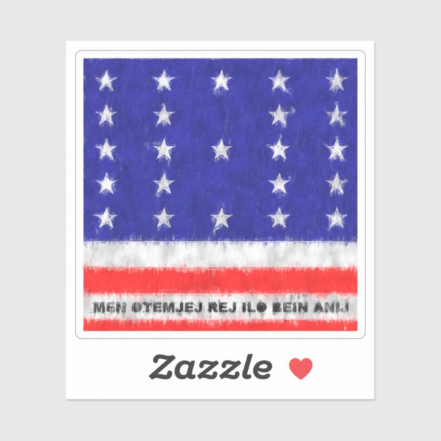 Adesivo Desenho De Pintura De Óleo De Atoll Bikini (Folha)