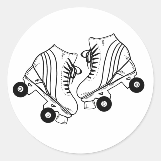 Adesivo Desenho De Skates Mínimos Pretos E Brancos (Frente)