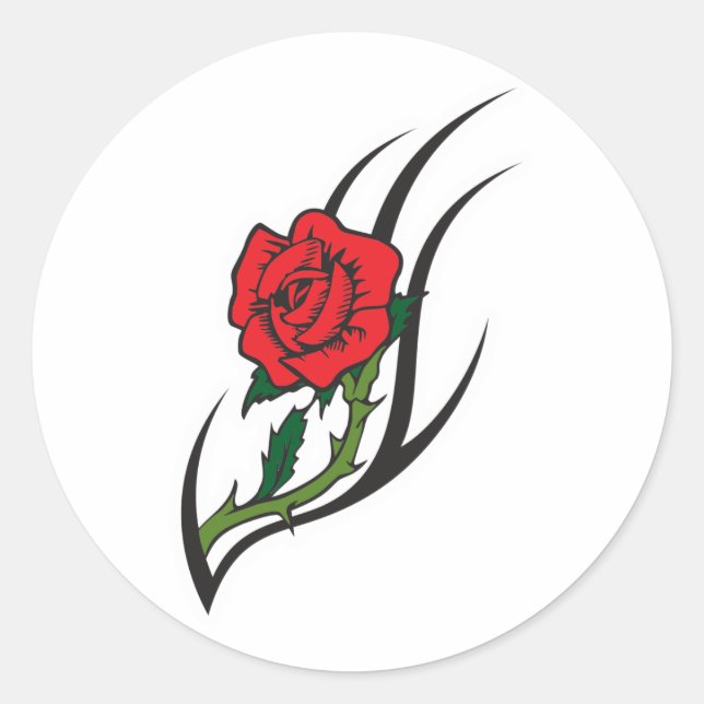 Adesivo Desenho de Tatuagem de Rosa (Frente)