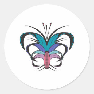 Adesivo Desenho de Tatuagem Flor de Borboleta