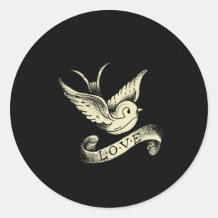 Adesivo Desenho de Tatuagem Vintage de Pardal Amoroso