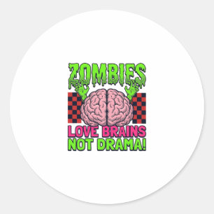 Adesivo Desenho de Terror Vintage Amores de Zumbi Não Dram