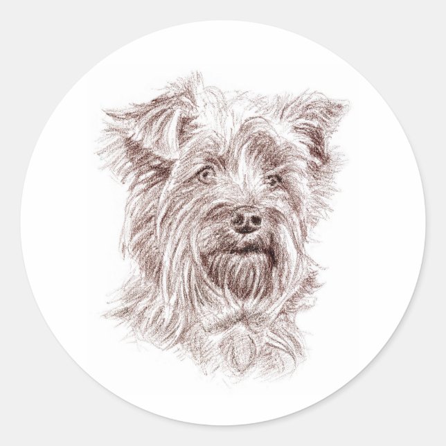 Adesivo Desenho de Yorkshire Terrier (Frente)