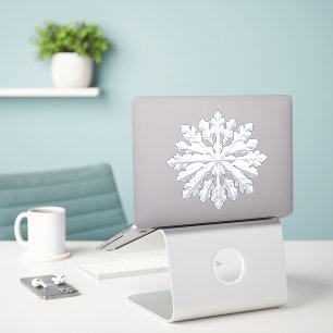 Adesivo Desenho Detalhado de Floco de Neve Branco