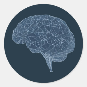 Adesivo Desenho do Cérebro Poligonal - Rede Neural