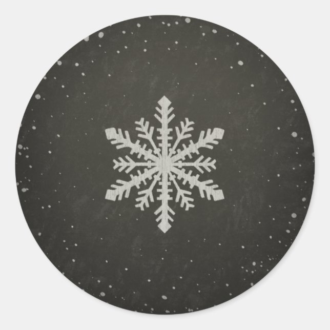 Adesivo Desenho do giz branco do floco de neve de inverno (Frente)