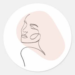 Adesivo Desenho do rosto de uma mulher de linha