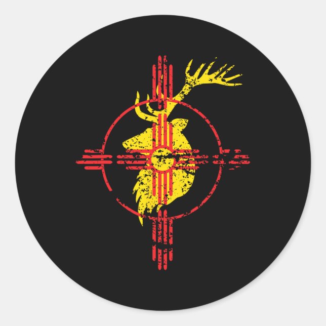 Adesivo Desenho do Símbolo Elk de Bandeira do Novo México  (Frente)