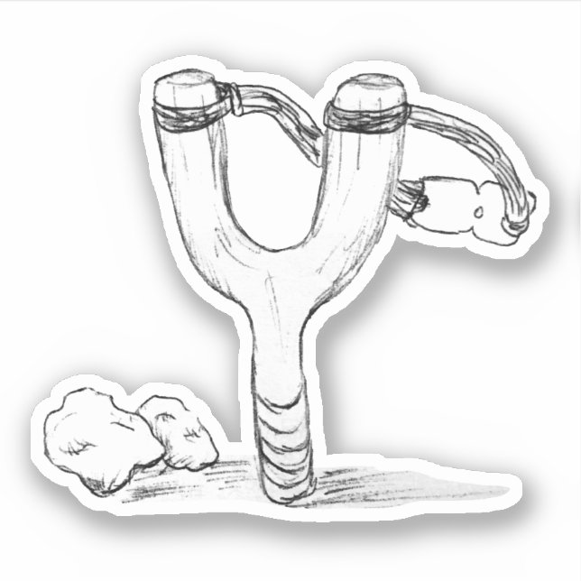Adesivo Desenho do Sling Shot and Rocks (Frente)