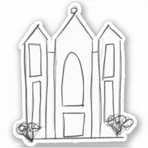 Adesivo Desenho do Templo de Salt Lake City da Igreja de J